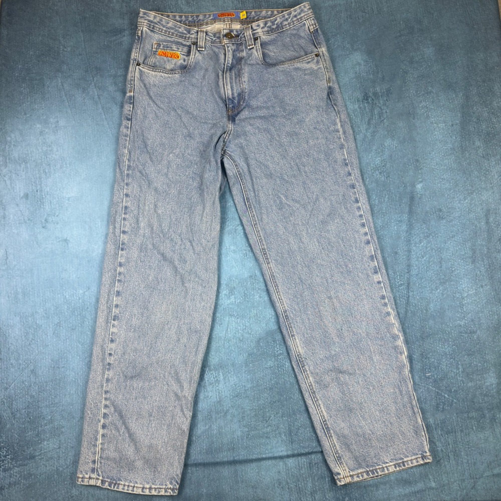 Empyre Loose Fit Jeans Mens 32 Light Wash Blue Denim Skate Straight Leg Pants